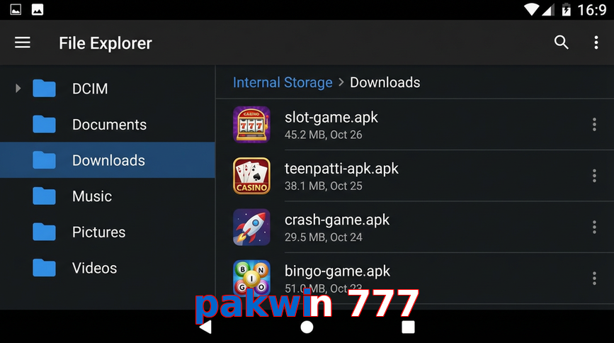 Main screen of Pakwin 777 gameapk page for PK players