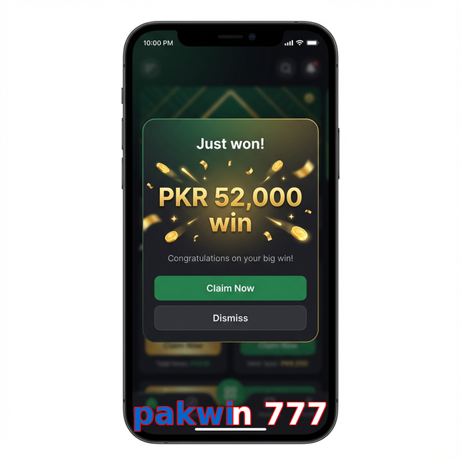 Main screen of Pakwin 777 win page for PK players